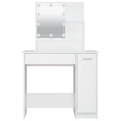 Dressing Table with LED White 86.5x35x136 cm