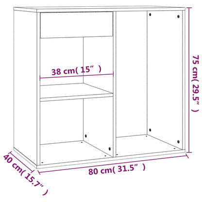 Cosmetic Cabinet High Gloss White 80x40x75 cm Engineered Wood