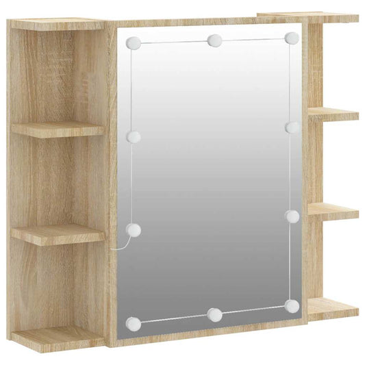 Mirror Cabinet | Sonoma Oak | Engineered wood | 70 cm x 16.5 cm x 60 cm