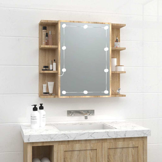 Mirror Cabinet | Sonoma Oak | Engineered wood | 70 cm x 16.5 cm x 60 cm