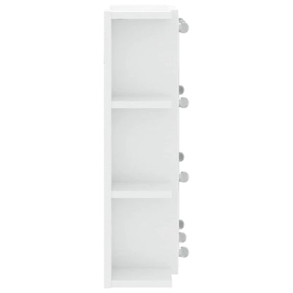 Mirror Cabinet with LED High Gloss White 70x16.5x60 cm