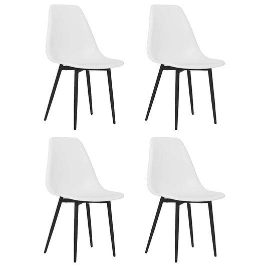 Dining Chair | Set of 4 | White | Polypropylene, Powder-Coated Metal
