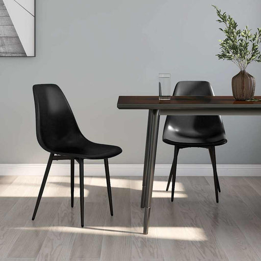 Dining Chair | Set of 2 | Black | Polypropylene, Powder-Coated Metal