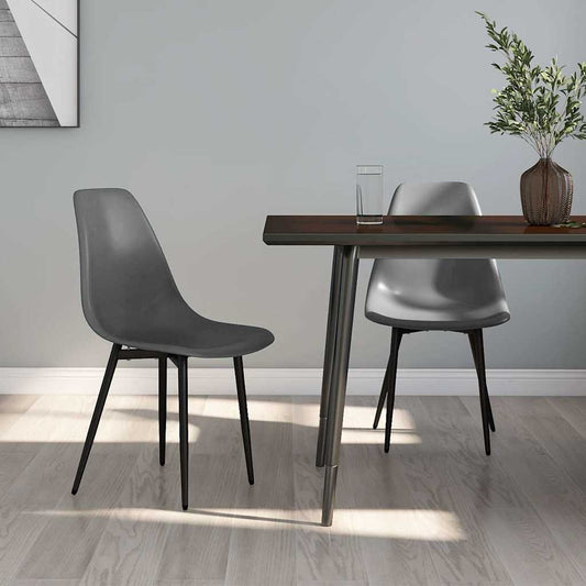 Dining Chair | Set of 2 | Grey | Polypropylene, powder-coated metal