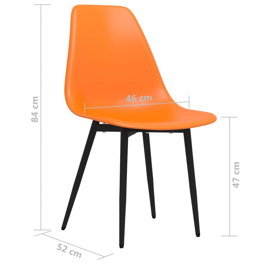 Dining Chairs 4 pcs Orange PP