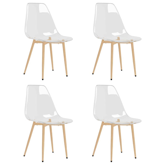 Dining Chair | Set of 4 | Transparent | PET, Metal | Standard | Ergonomic