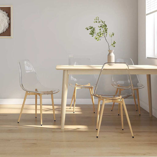 Dining Chair | Set of 4 | Transparent | PET, Metal | Standard | Ergonomic