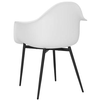 Dining Chair | Set of 4 | White | Polypropylene, Powder-Coated Metal