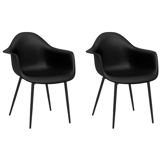 Dining Chair | Set of 2 | Black | Polypropylene | Standard | Durable