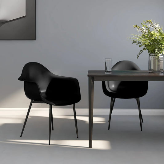 Dining Chair | Set of 2 | Black | Polypropylene | Standard | Durable