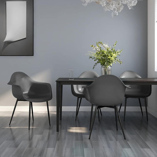 Dining Chairs 4 pcs Grey PP