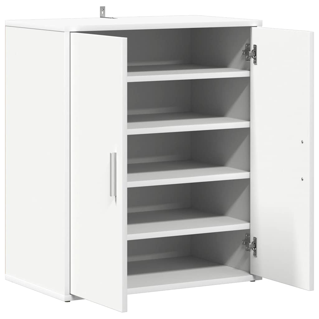 808918 vidaXL Shoe Cabinet White 60x35x70 cm Engineered Wood