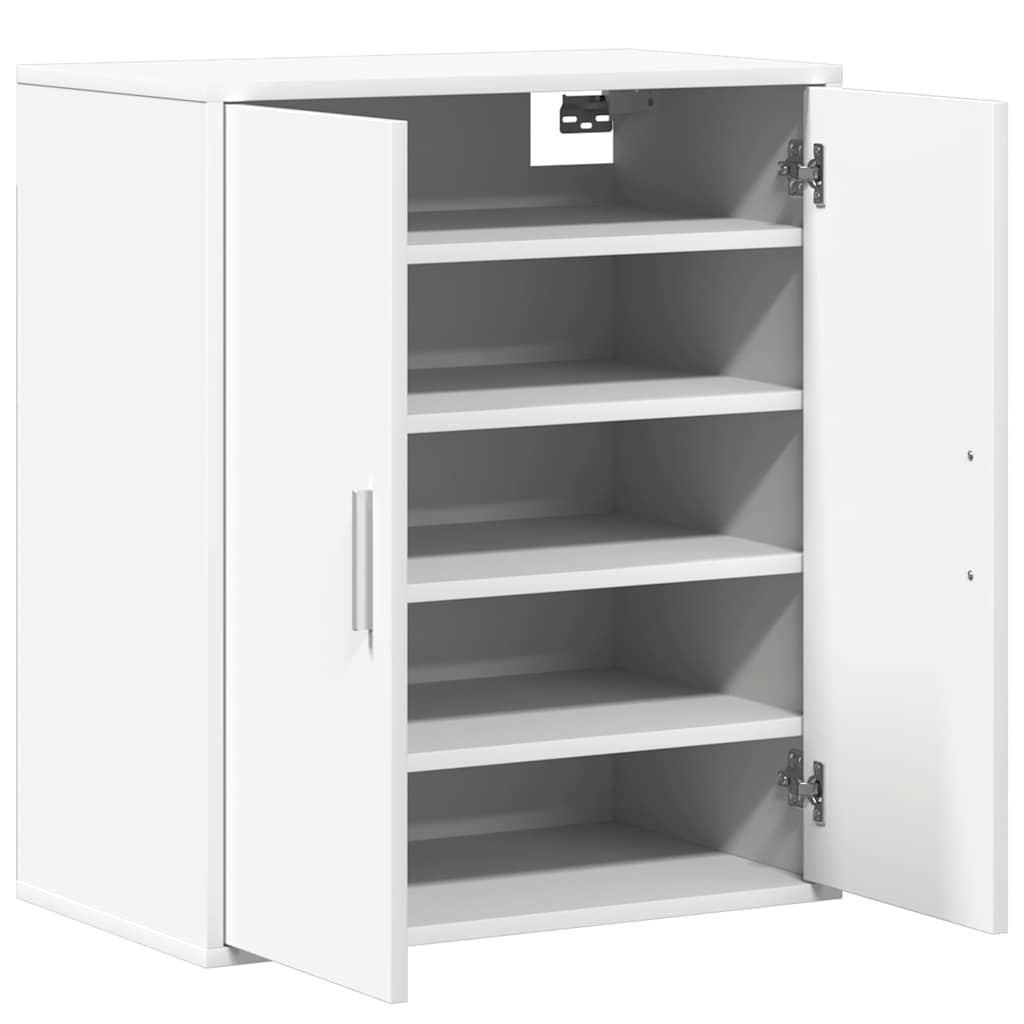 808918 vidaXL Shoe Cabinet White 60x35x70 cm Engineered Wood