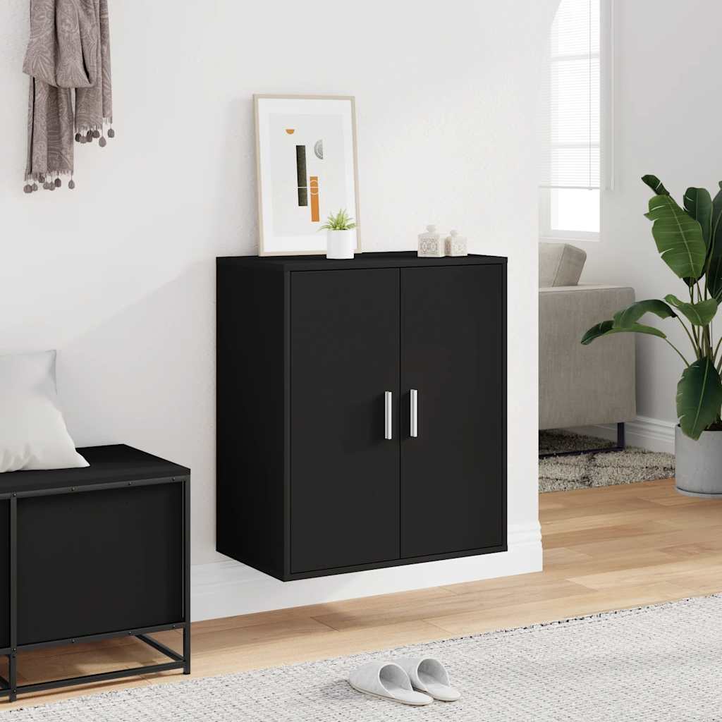 808919 vidaXL Shoe Cabinet Black 60x35x70 cm Engineered Wood