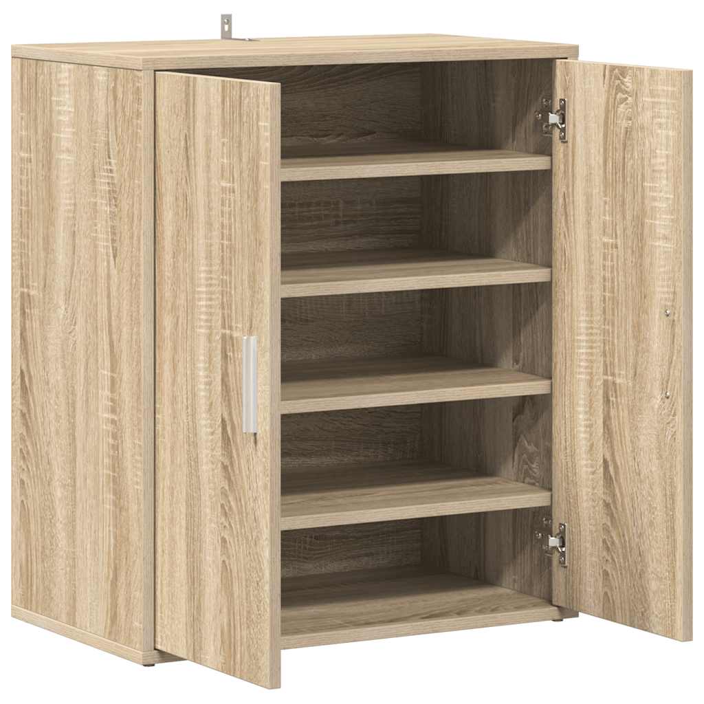 808921 vidaXL Shoe Cabinet Sonoma Oak 60x35x70 cm Engineered Wood
