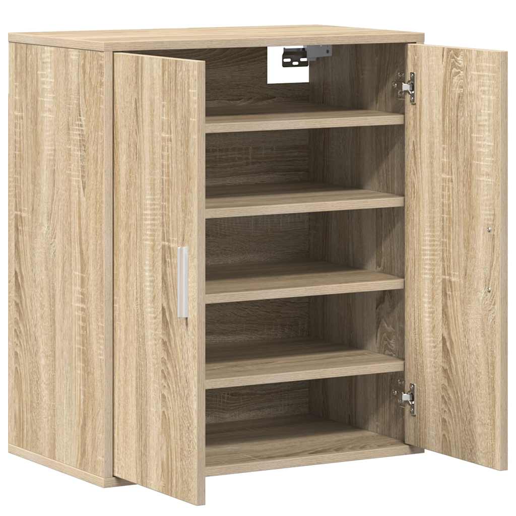 808921 vidaXL Shoe Cabinet Sonoma Oak 60x35x70 cm Engineered Wood