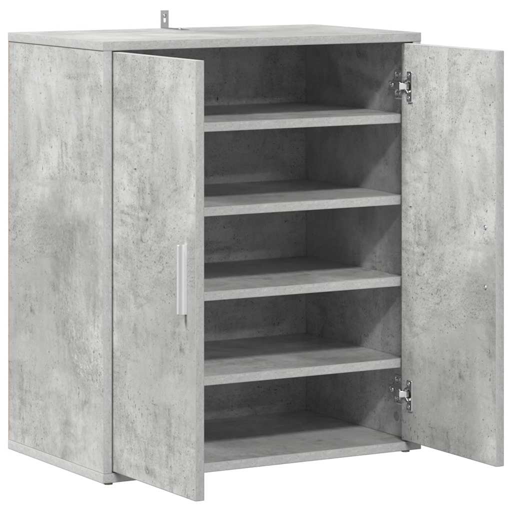 808922 vidaXL Shoe Cabinet Concrete Grey 60x35x70 cm Engineered Wood