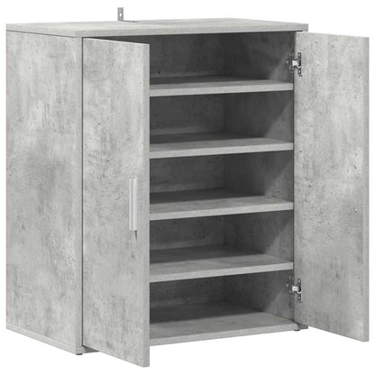 808922 vidaXL Shoe Cabinet Concrete Grey 60x35x70 cm Engineered Wood