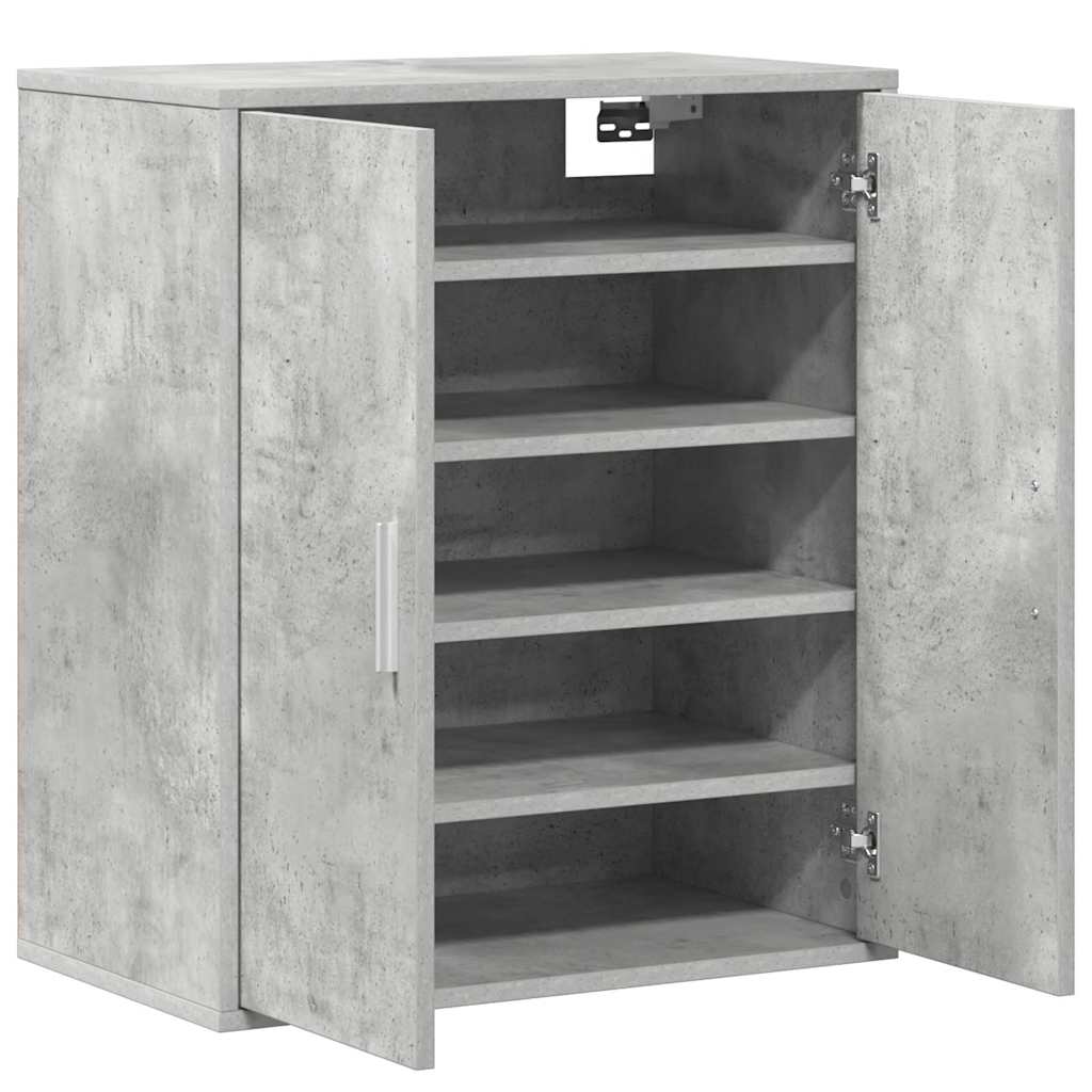 808922 vidaXL Shoe Cabinet Concrete Grey 60x35x70 cm Engineered Wood