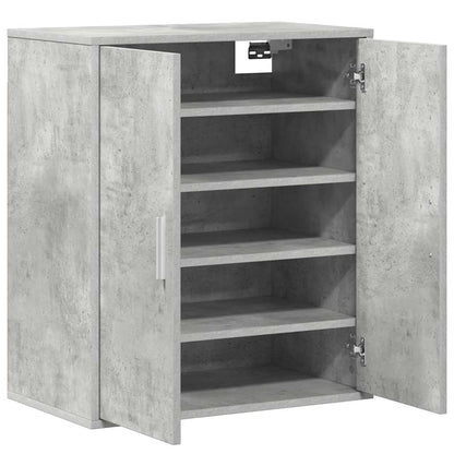 808922 vidaXL Shoe Cabinet Concrete Grey 60x35x70 cm Engineered Wood