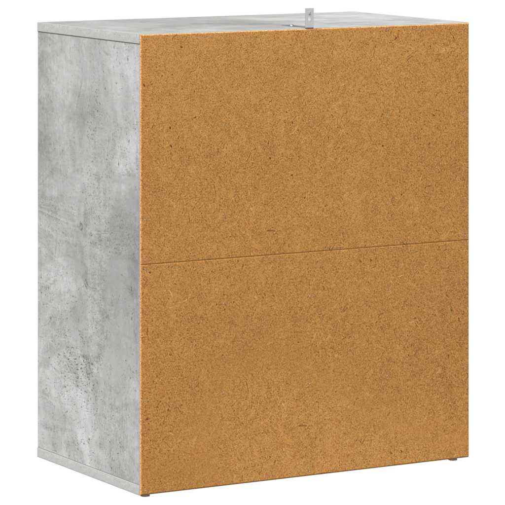 808922 vidaXL Shoe Cabinet Concrete Grey 60x35x70 cm Engineered Wood