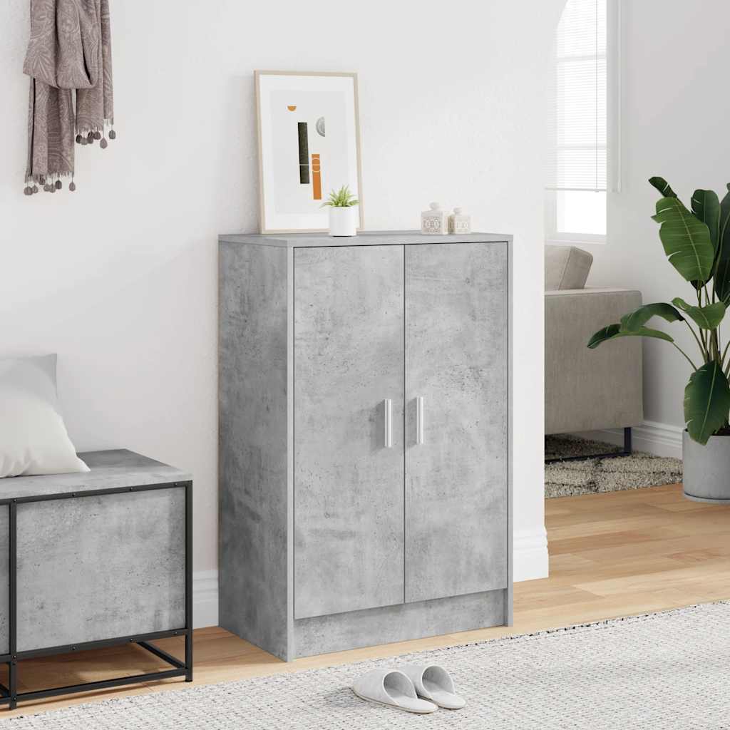 808931 vidaXL Shoe Cabinet Concrete Grey 60x35x92 cm Engineered Wood