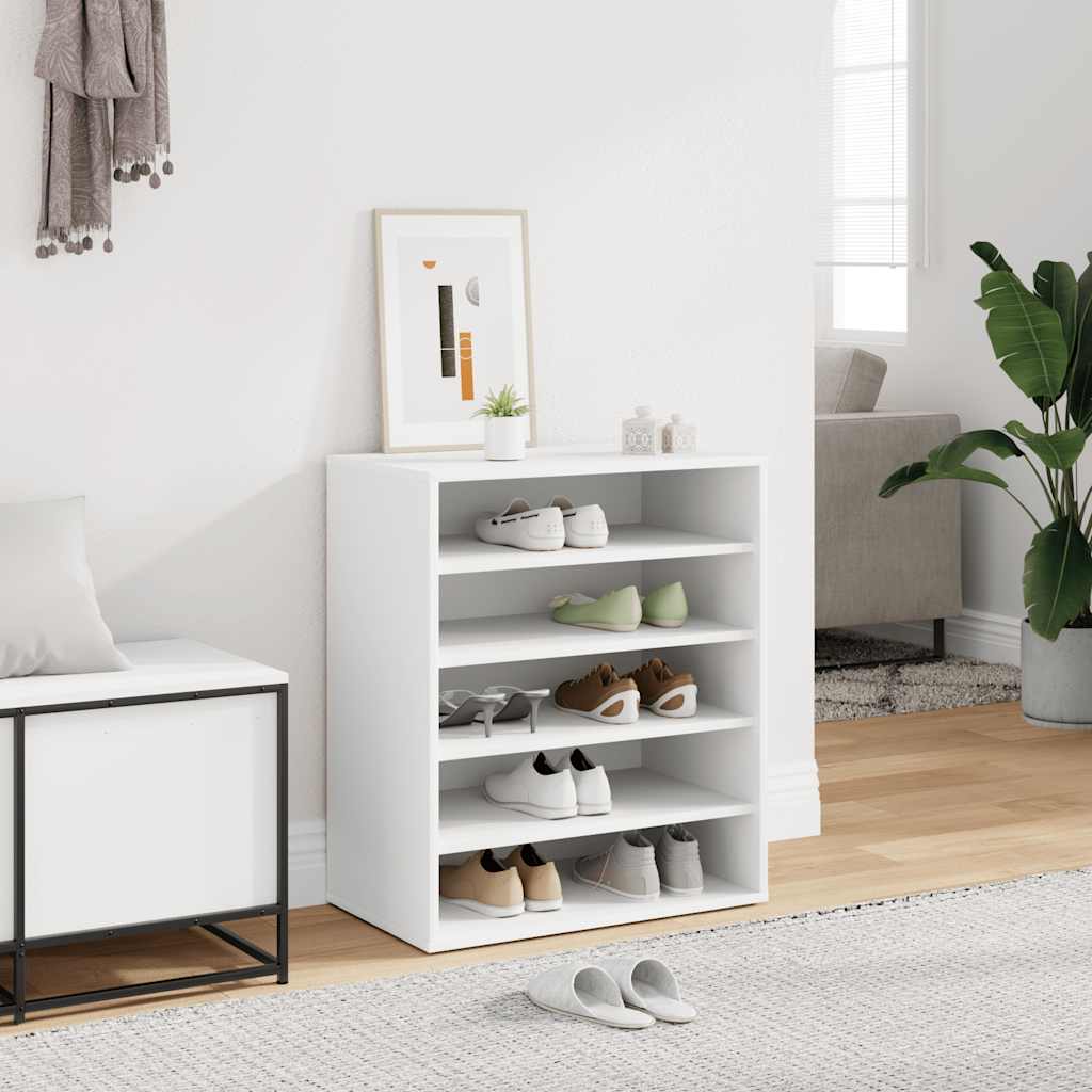 808936 vidaXL Shoe Cabinet White 60x35x70 cm Engineered Wood