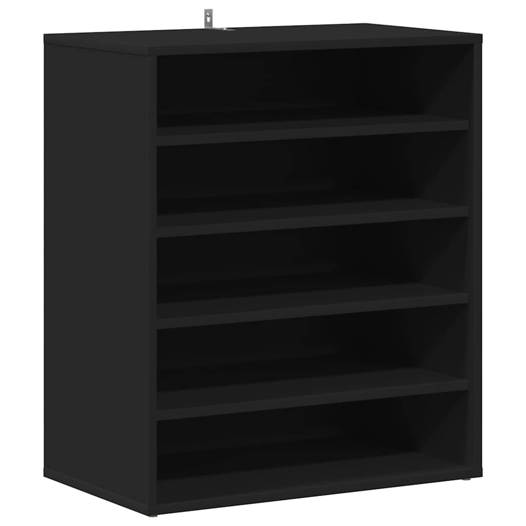808937 vidaXL Shoe Cabinet Black 60x35x70 cm Engineered Wood