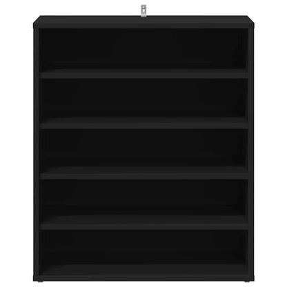 808937 vidaXL Shoe Cabinet Black 60x35x70 cm Engineered Wood