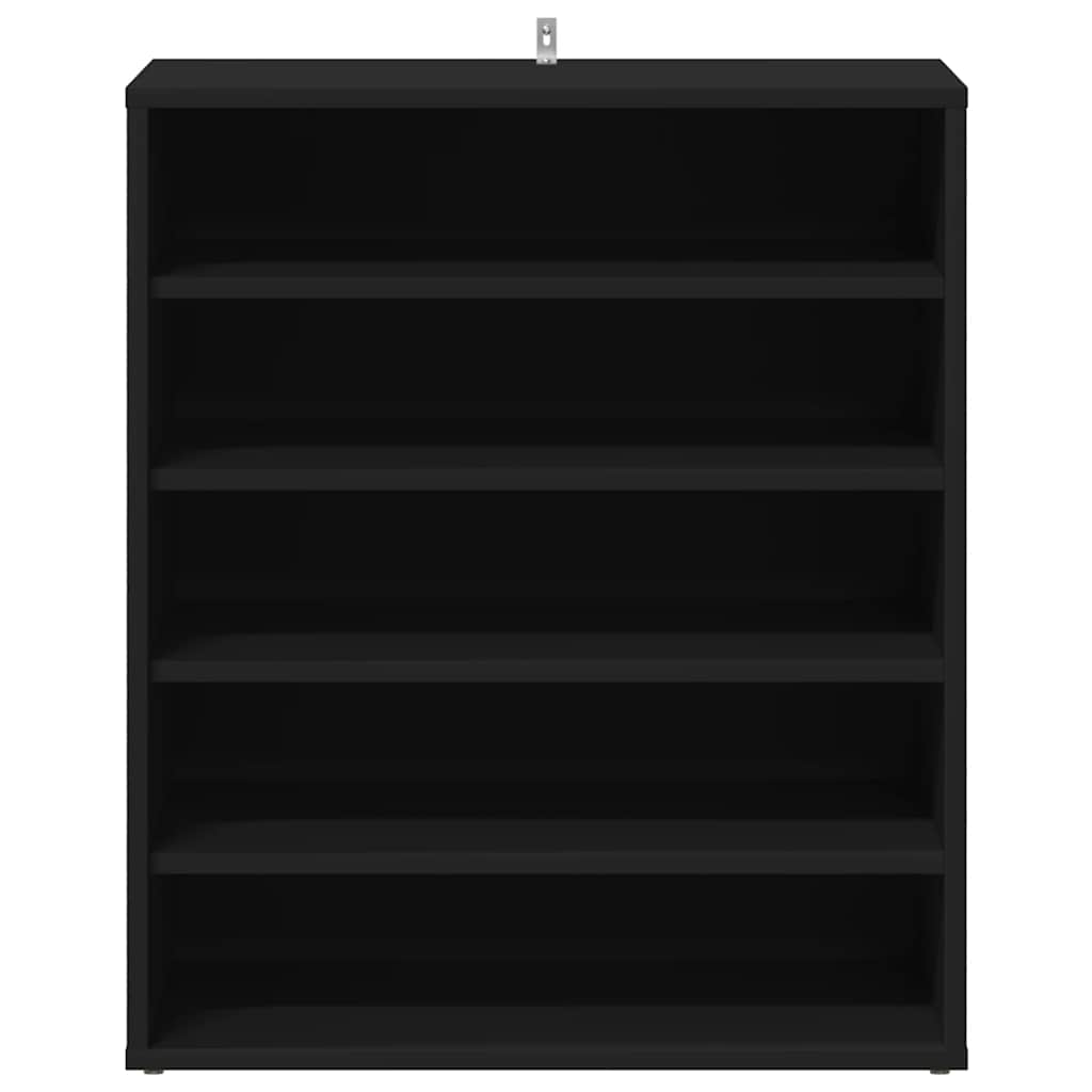 808937 vidaXL Shoe Cabinet Black 60x35x70 cm Engineered Wood