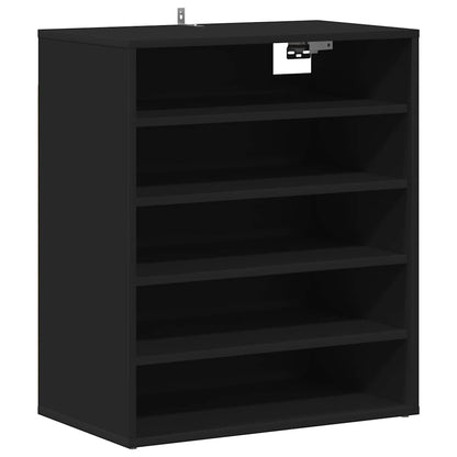 808937 vidaXL Shoe Cabinet Black 60x35x70 cm Engineered Wood