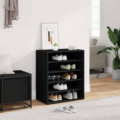 808937 vidaXL Shoe Cabinet Black 60x35x70 cm Engineered Wood