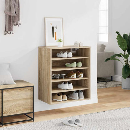 808939 vidaXL Shoe Cabinet Sonoma Oak 60x35x70 cm Engineered Wood
