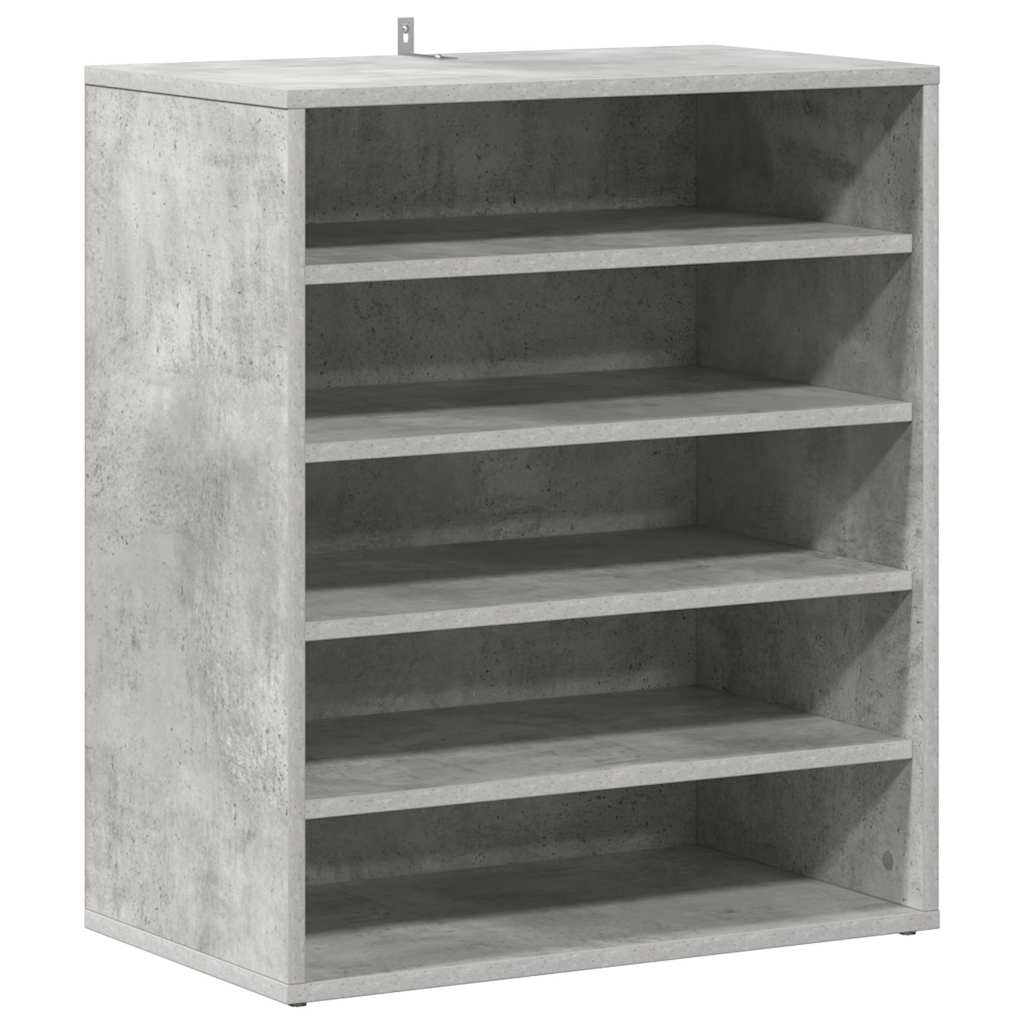 808940 vidaXL Shoe Cabinet Concrete Grey 60x35x70 cm Engineered Wood