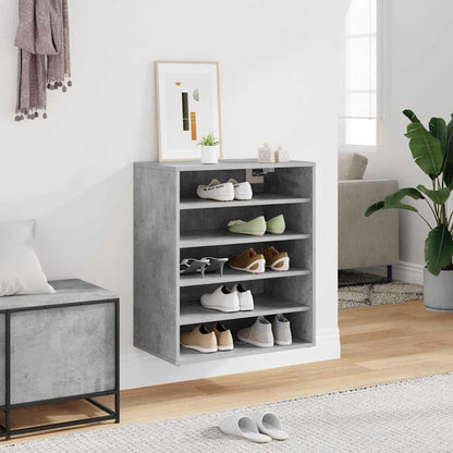 808940 vidaXL Shoe Cabinet Concrete Grey 60x35x70 cm Engineered Wood