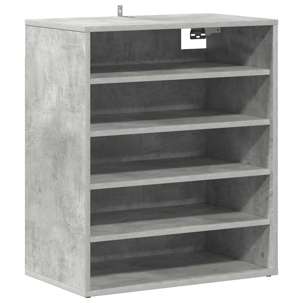 808940 vidaXL Shoe Cabinet Concrete Grey 60x35x70 cm Engineered Wood