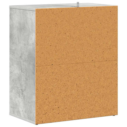 808940 vidaXL Shoe Cabinet Concrete Grey 60x35x70 cm Engineered Wood