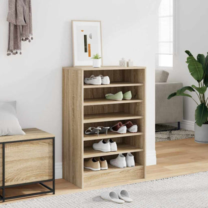 808948 vidaXL Shoe Cabinet Sonoma Oak 60x35x92 cm Engineered Wood