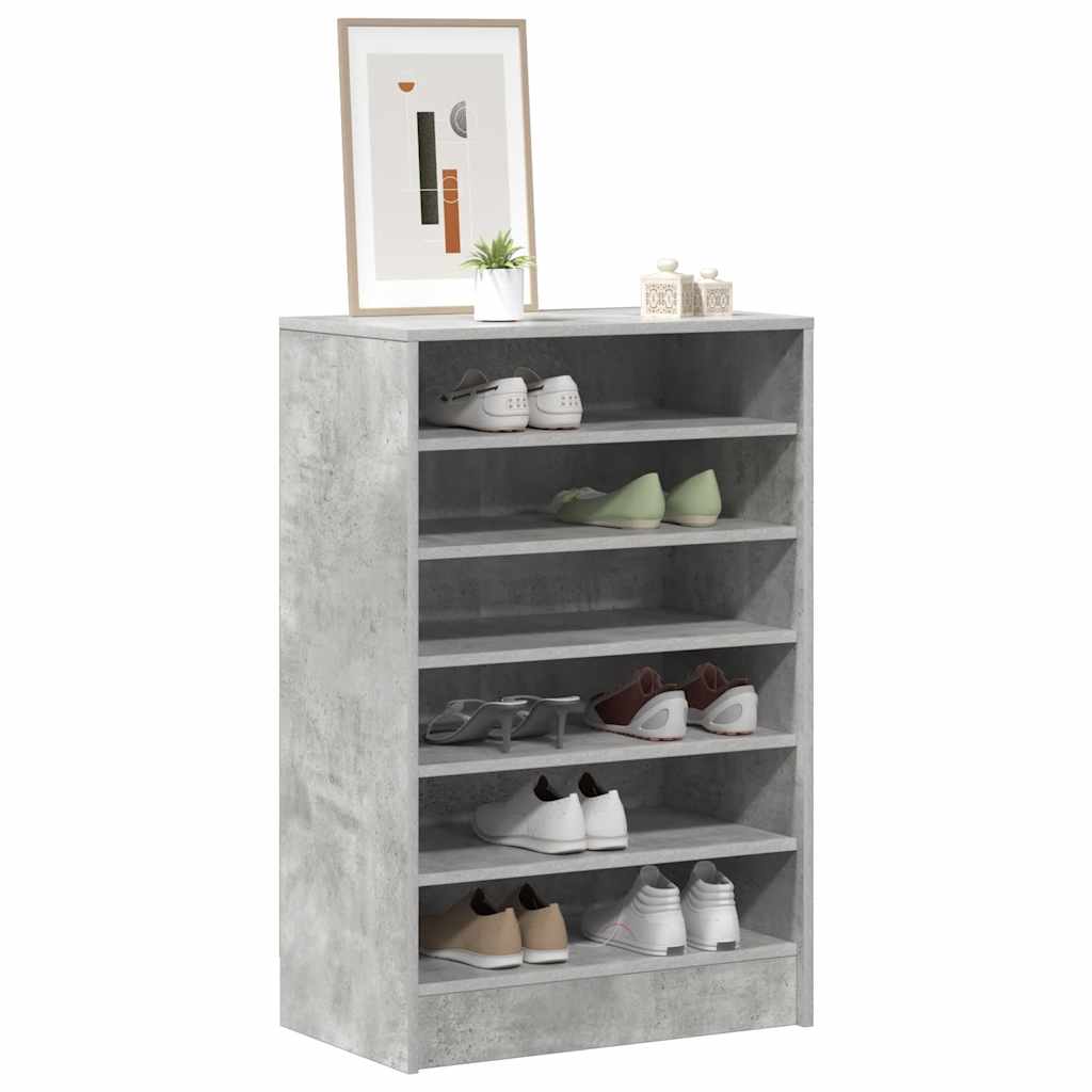 808949 vidaXL Shoe Cabinet Concrete Grey 60x35x92 cm Engineered Wood
