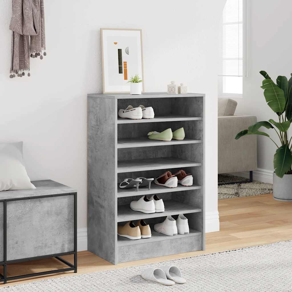 808949 vidaXL Shoe Cabinet Concrete Grey 60x35x92 cm Engineered Wood