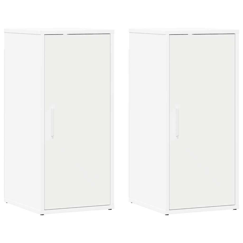 808955 vidaXL Shoe Cabinets 2 pcs White 32x35x70 cm Engineered Wood