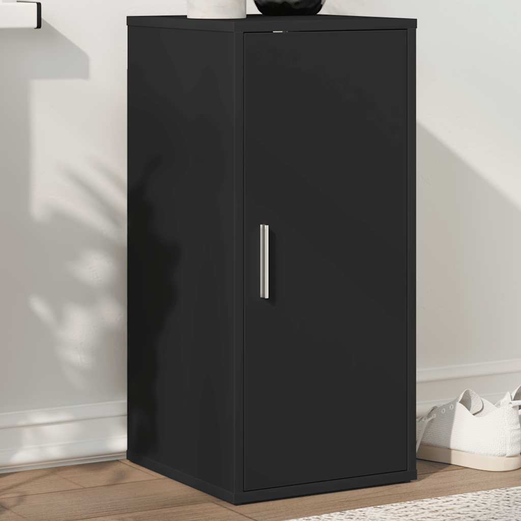 808956 vidaXL Shoe Cabinet Black 32x35x70 cm Engineered Wood