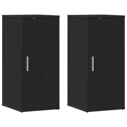 808957 vidaXL Shoe Cabinets 2 pcs Black 32x35x70 cm Engineered Wood