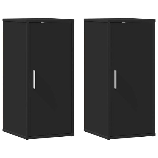 Shoe Cabinets 2 pcs Black 32x35x70 cm Engineered Wood