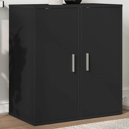 808957 vidaXL Shoe Cabinets 2 pcs Black 32x35x70 cm Engineered Wood