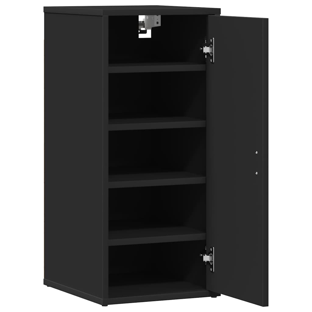 808957 vidaXL Shoe Cabinets 2 pcs Black 32x35x70 cm Engineered Wood