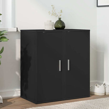 808957 vidaXL Shoe Cabinets 2 pcs Black 32x35x70 cm Engineered Wood