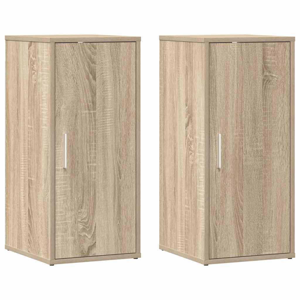808961 vidaXL Shoe Cabinets 2 pcs Sonoma Oak 32x35x70 cm Engineered Wood