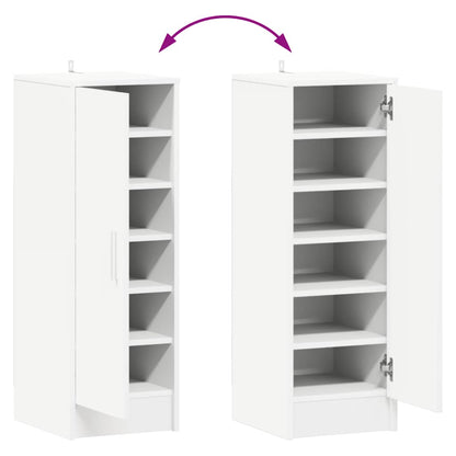 808972 vidaXL Shoe Cabinet White 32x35x92 cm Engineered Wood