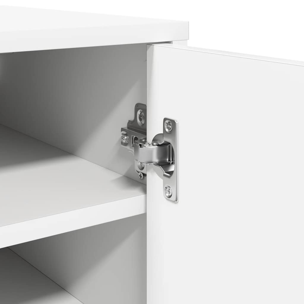 808972 vidaXL Shoe Cabinet White 32x35x92 cm Engineered Wood